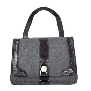 Hobo International | Wool Patent Leather Handbag Gray Brown